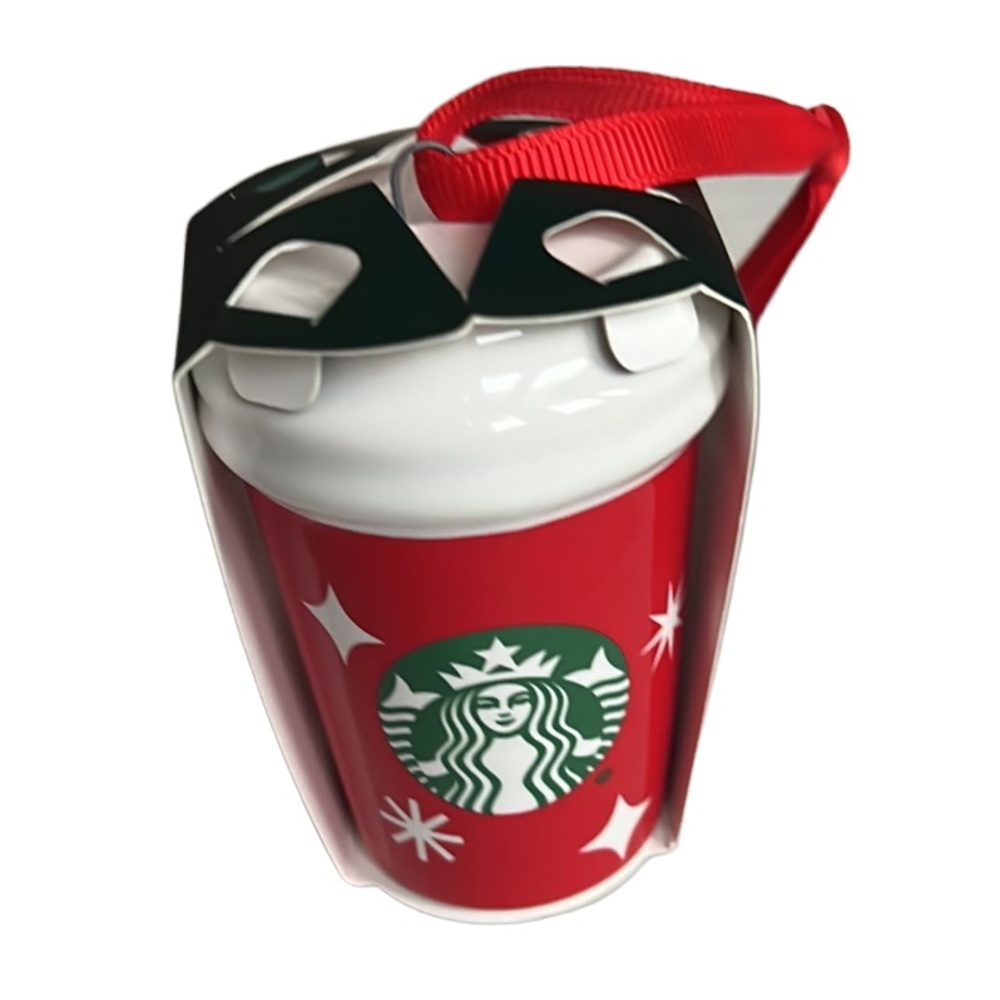 Starbucks Holiday 2022 Ceramic Ornament red cup, NWT